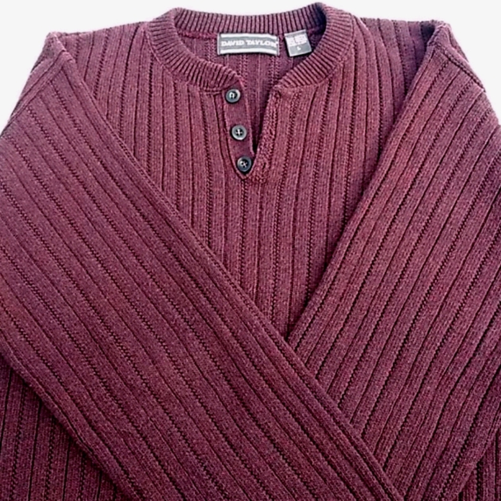 David Taylor mans pull over sweater.